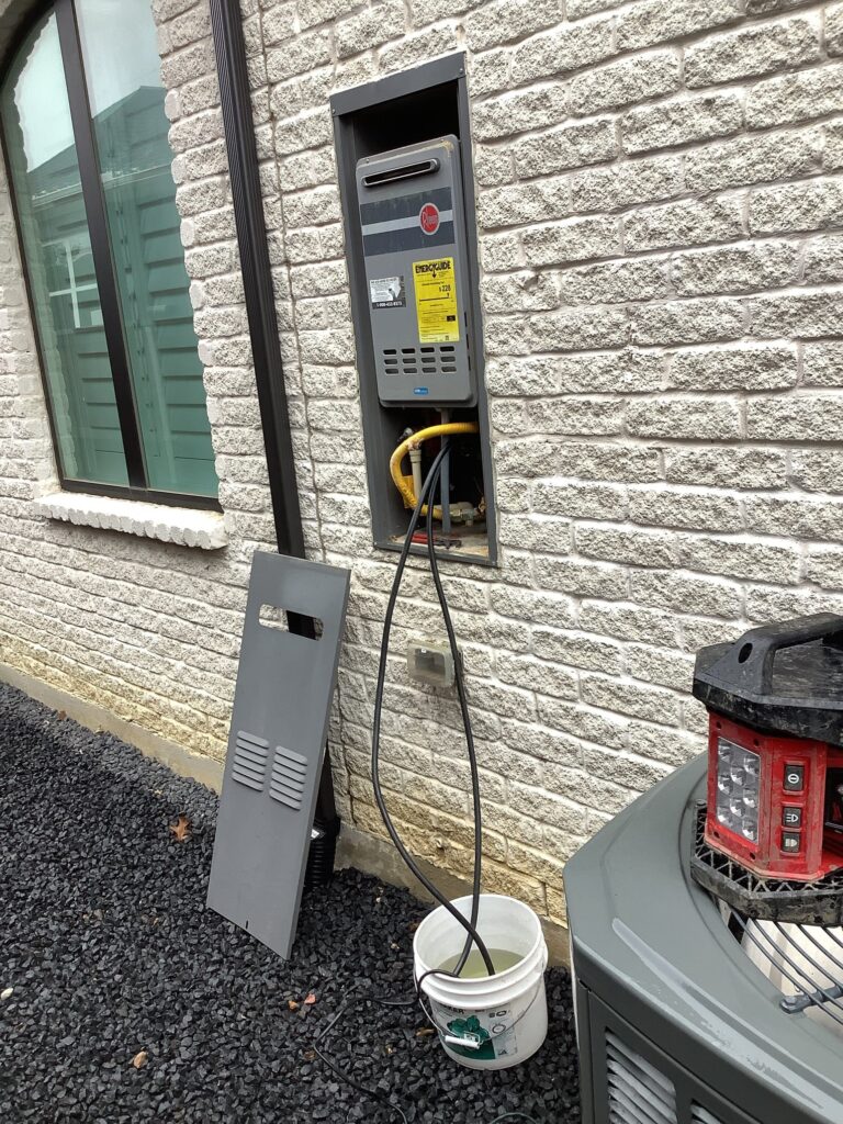 Tankless water heater flush for customer Ryan P. in Frisco Texas